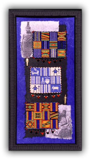 African Patterns  –  Loom woven seed beads, hand made paper