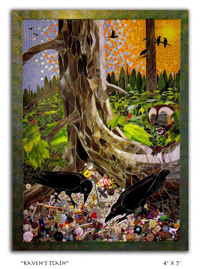 “Raven’s Stash” –  4′ x 5′ –  Dzantik’l Heeni School – Juneau – 2011