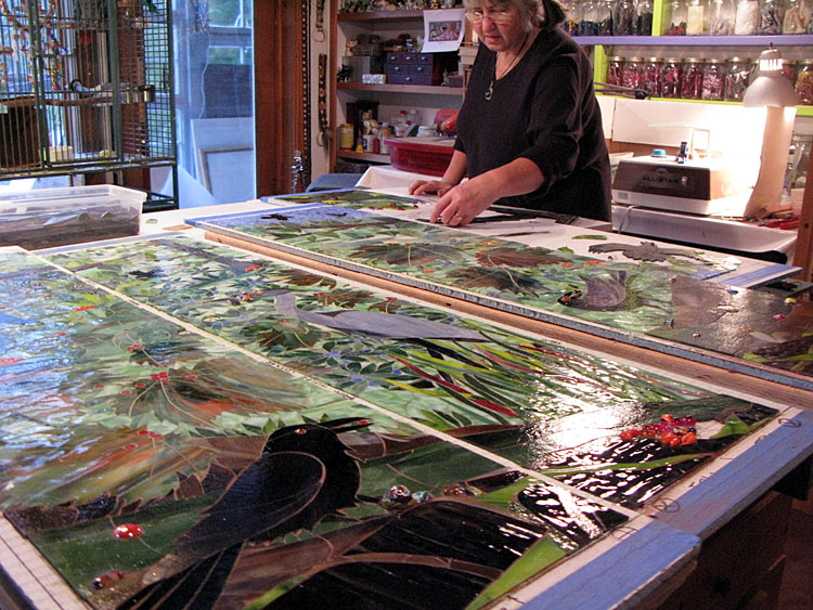 harborview Mosaic panels in the studio
