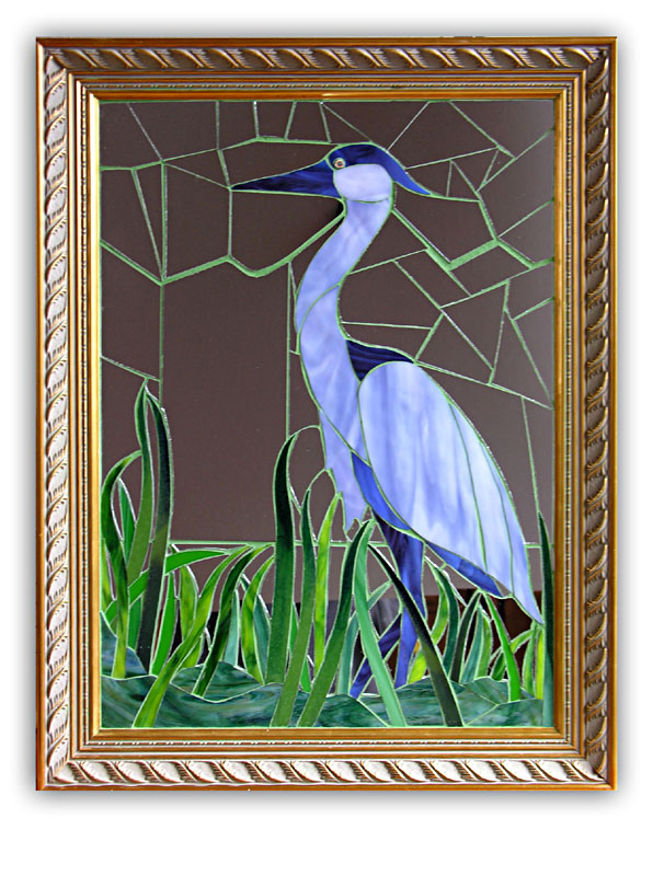 Blue Heron Mirror – SOLD