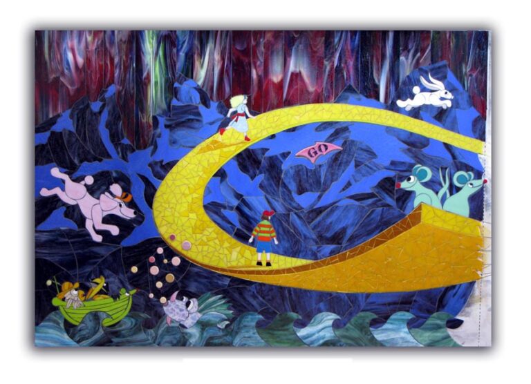 Left side detail, The yellow brick road